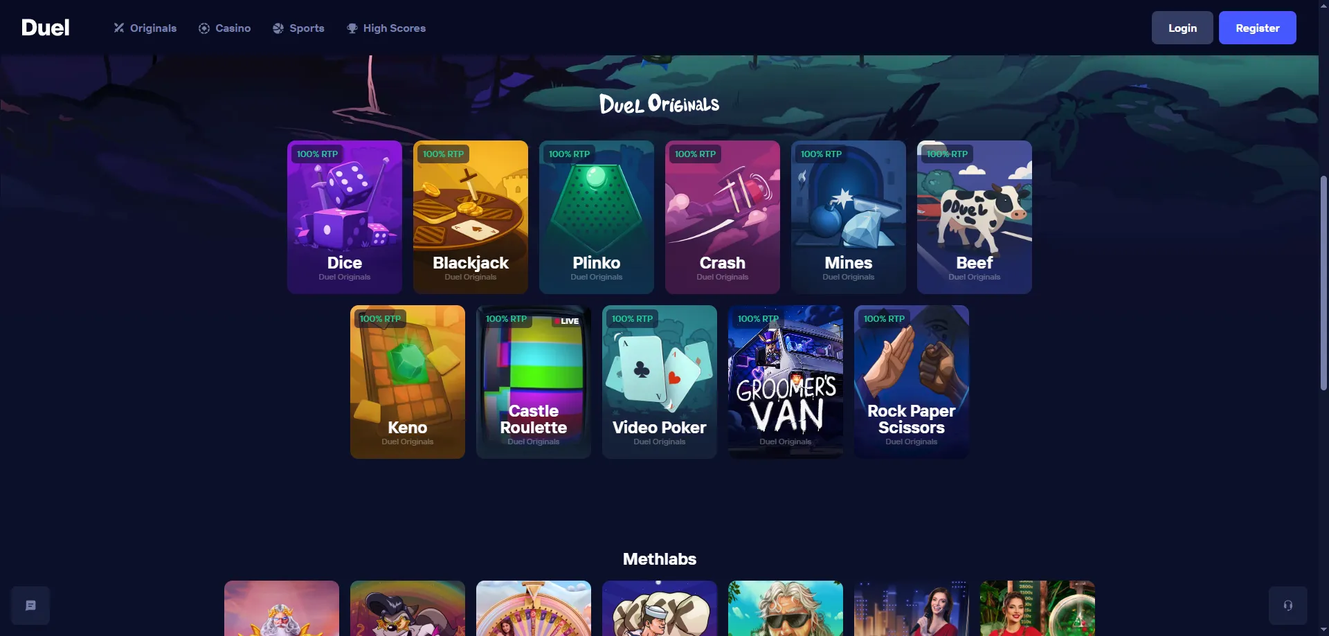 Juegos de casino Duel Originals &mdash; tragamonedas y juegos cripto en M&eacute;xico