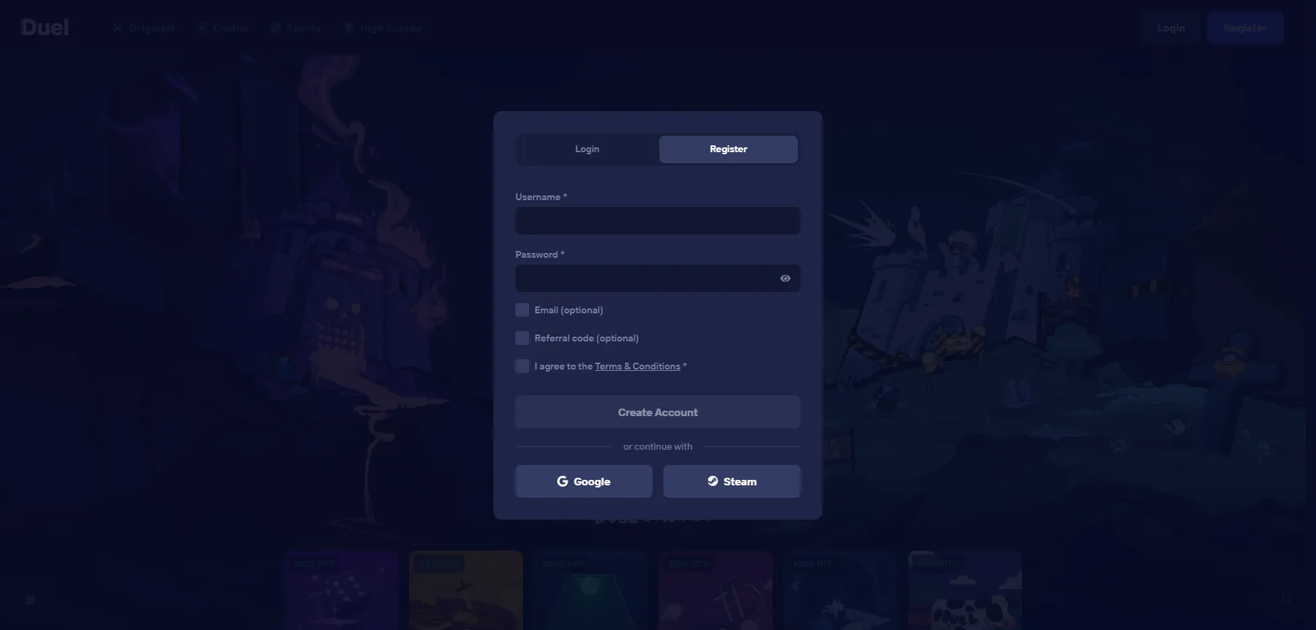 Registro en Duel Casino MX &mdash; pasos para crear cuenta cripto